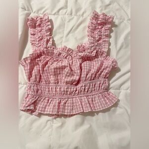 Shein pink and white top